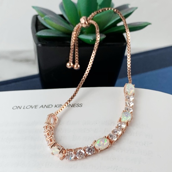 Jewelry - 11.00 CTTW Opal Tennis Bracelet Swarovski Crystals